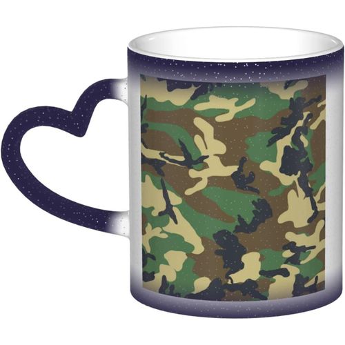Tasses A Couleur Changeante De Camouflage Militaire Vert, Tasse A Cafe En Ceramique, Tasses A The Thermiques En Ceramique, Cadeaux Pour La Famille Et Les Amis