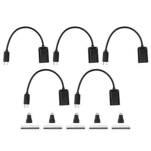 5Sets Micro USB vers OTG Câble HDMI Femelle vers Mini HDMI Mâle Adaptateur GPIO En-tête pour Raspberry Pi Zero