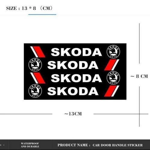 4pcs Autocollants Décoration Pour Poignée De Porte Voiture Stickers Pour Skoda