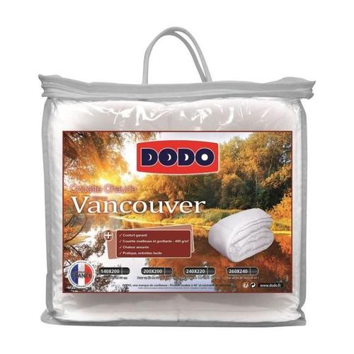 Dodo Couette Chaude 400gr/M2 Vancouver 220x240 Cm Blanc