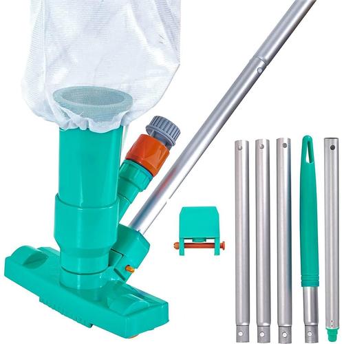 Aspirateur De Piscine, Kit D'entretien De Piscine Portable Avec Poteau En Aluminium, Nettoyeur Sous-Marin À Jet Sous Vide, Sac En Maille - Pour Fontaine Bassin Piscine Nettoyer Feuilles Saleté