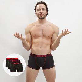Lot De 3 Boxers Noir, Aubergine Foncée Et Rouge Baie Mix And Colors