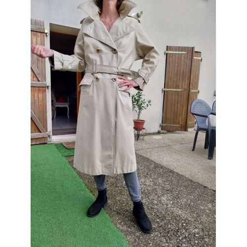 Imperméable En Cuir Beige ( Agneau ) Style Trench Coat