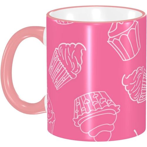 Tasse En Ceramique, Tasse A Cupcakes Roses, Tasse En Ceramique, Tasse A Cafe, Facile A Tenir, Tasse Pour Cafe, The Et Cacao
