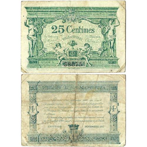 France - Billet - Chambre De Commerce De Angers - 25 Centimes - 1917 - Jp.008.04 - 15-158