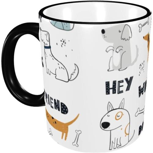 Tasses A Cafe En Ceramique Os Mignon Chiens Ami Conception Paquet Cadeau 11oz