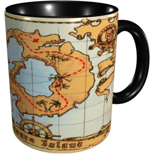 Tasses A Cafe En Ceramique | Boussole De Pirate Nautique Vintage | Carte Du Monde | 11oz | Nouveaute | Tasse A The | Cadeaux Pour Le Bureau Et La Cuisine A Domicile
