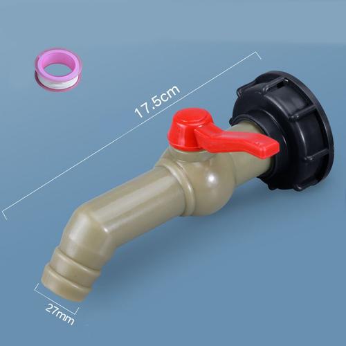 Adaptateur de réservoir d'eau en plastique IBC connecteur de tuyau  d'arrosage remplacement du connecteur de tuyau de réservoir d'eau (filetage  grossier 60 à robinet à tournant sphérique biseauté de 1 pouce-27 (ruban