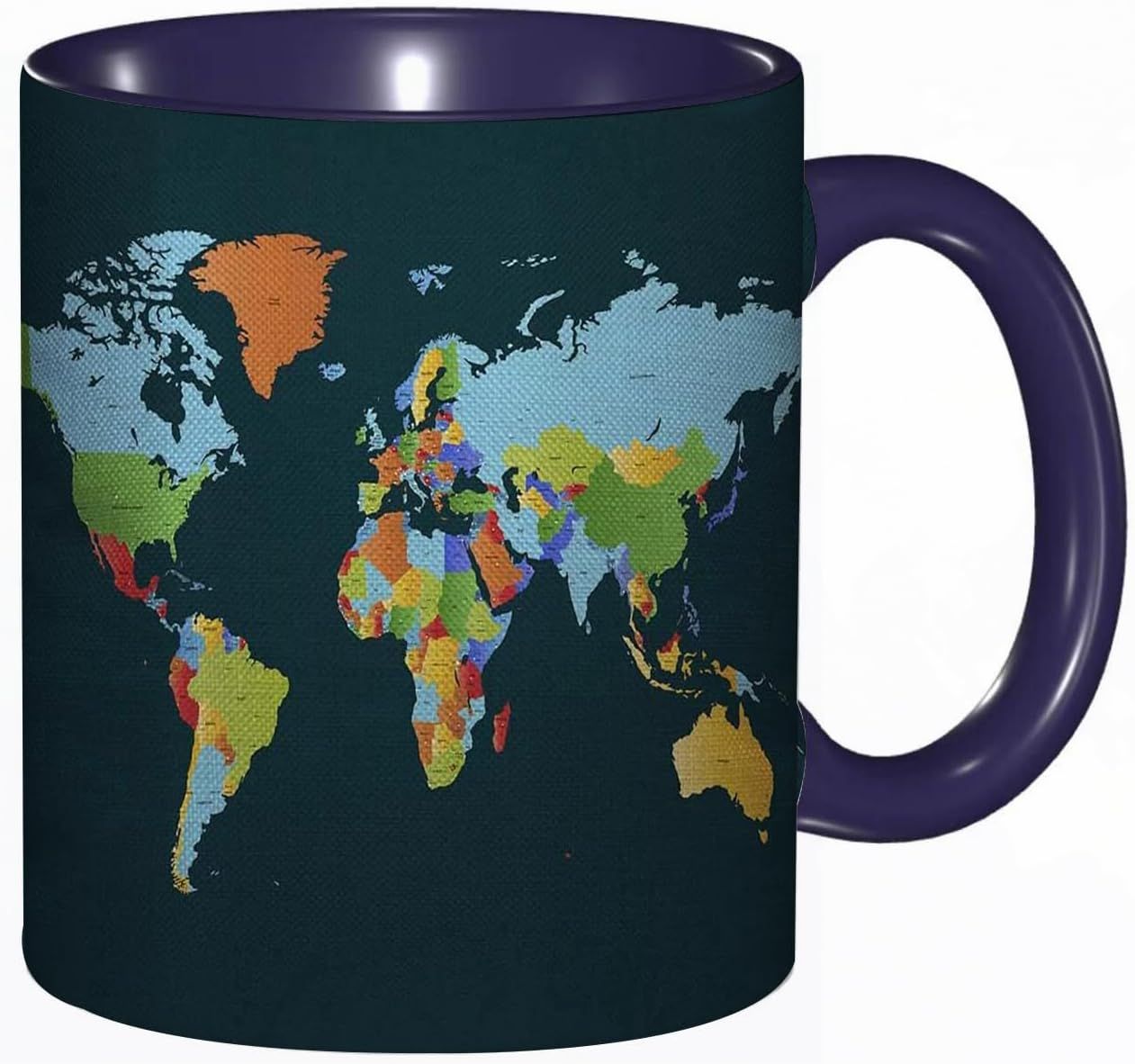 Tasse A Cafe Carte Du Monde Asie Pays Terre Silhouette Impression |...