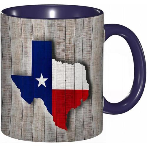 Tasse A Cafe Carte Du Texas Texas Sur Planche De Bois Rustique Rouillee Impression Du Sud-Ouest Americain | Tasse Coloree Pour Le Bureau La Maison Le The Le Cafe