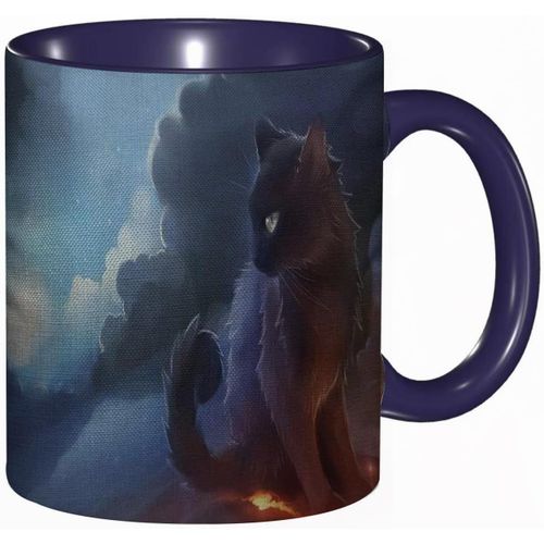 Tasse A Cafe Chat Guerrier Fantaisie Ciel Nuage Soleil Gris Chat Mystique Espace Lumiere Impression | Tasse Coloree Pour Bureau Maison The Cafe