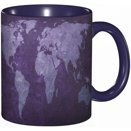 Tasse A Cafe Carte Du Monde Violette | Impression De Carte Du Monde...