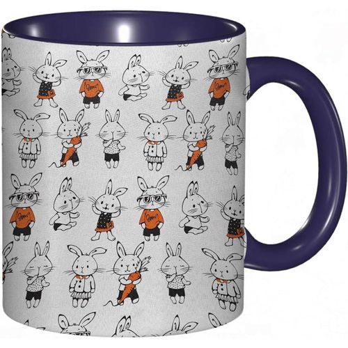 Tasse A Cafe Drole | Lapins Retro Avec Costumes Jack Hare Funky Bunnies Carrot Sketch Style Print | Tasse Coloree Pour Le Bureau La Maison Le The Le Cafe