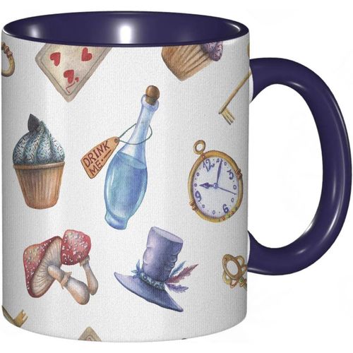 Tasse A Cafe Alice Au Pays Des Merveilles Cupcakes Champignons Et Bouteilles Suspendues Dans Le Ciel Impression De Dessert | Tasse Coloree Pour Le Bureau | La Maison | Le The Et Le Cafe