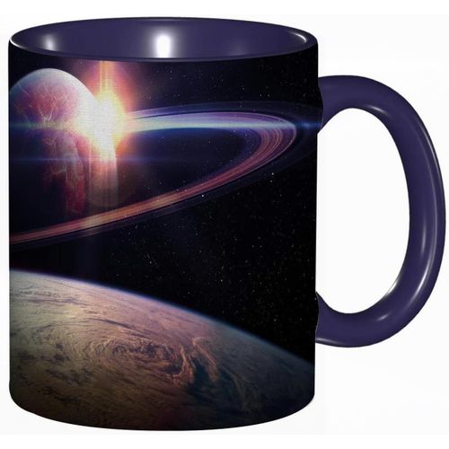 Tasse A Cafe Coucher De Soleil Sur La Galaxie Dans L'univers De L'espace Extra-Atmospherique Vue De Saturne Depuis L'atmosphere De La Planete Terre Dans Un Vaisseau Spatial Imprime | Tasse Coloree Pour Le Bureau La Maison Le The Le Cafe