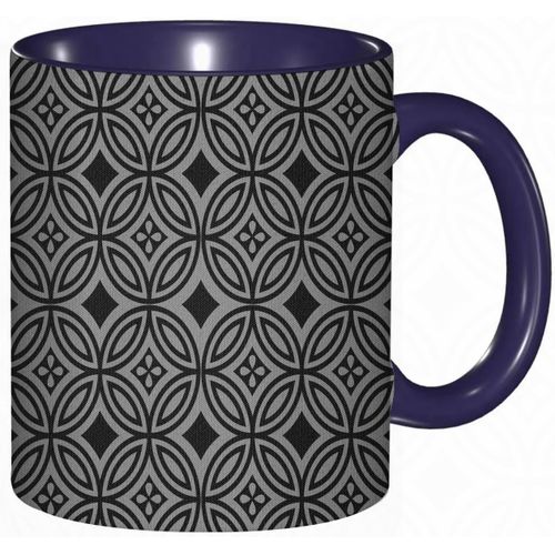 Tasse A Cafe Noire Et Antique | Arrangement En Niveaux De Gris De Style Ancien | Imprime De Motifs Floraux Abstraits | Tasse Coloree Pour Le Bureau La Maison Le The Le Cafe
