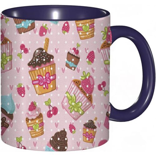 Tasse A Cafe Cupcakes De Cuisine Muffins Fraises Et Cerises Nourriture Manger Des Bonbons Imprimer, Tasse De Tasse Coloree Pour Le The A La Maison De Bureau Cafe