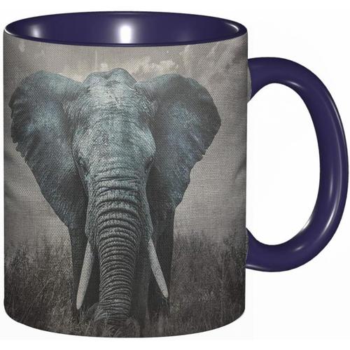 Tasse A Cafe Avec Motif Elephant D'afrique, Nature, Faune, Imprime Africain, Tasse Coloree Pour Le Bureau, La Maison, Le The, Le Cafe