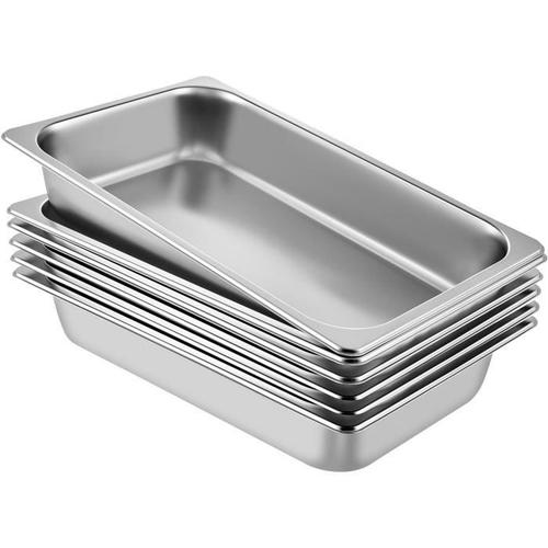 Plats À Four En Acier - Vevor - 13l - Lot De 6 Bac Gastro Inox Alimentaire