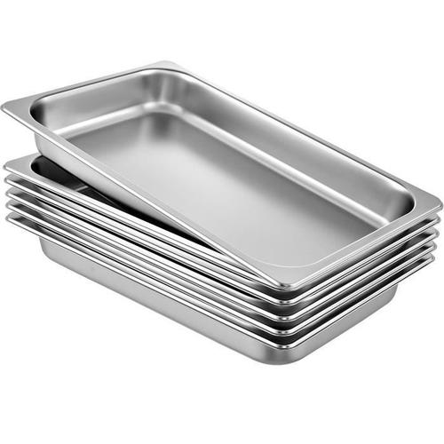 Bac Gastro Inox Alimentaire - Vevor - 8,5l - Lot De 6 Plats À Four En Acier