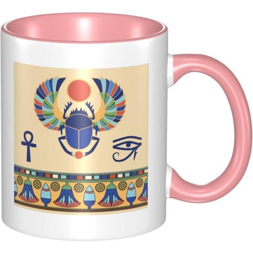 Tasse En Ceramique - Tasse Scarabee Egyptienne - Tasse A The - Cafe Et Cacao Pour Hommes Et Femmes