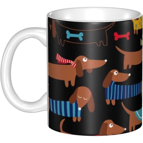 Tasse En Ceramique - Tasse I Love My Dog Teckels - Larges Tasses De The - Cafe Et Chocolat Chaud - 330 Ml