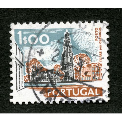 Timbre Oblitéré Portugal, Porto Torre Dos Clerigos, 1s00