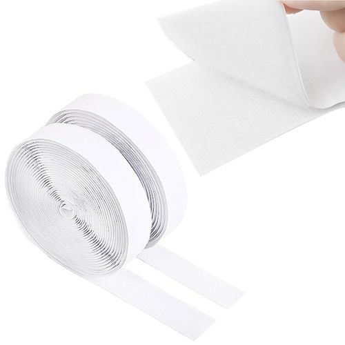 YEMAESRE-Rouleau Scratch Autocollant,Scratch Autocollant Double Face,Scratch Autocollant Pour Moustiquaire,Bande Scratch Adhésive,Ruban Scratch Autocollant,Bande Double Face Scratch,5M,Blanc