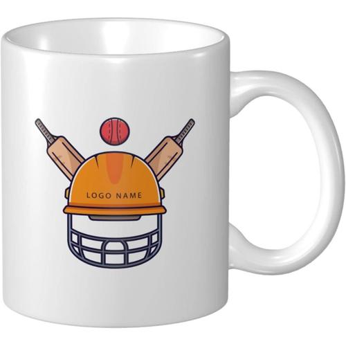Tasse A Cafe Avec Logo De Cricket Batte Et Balle 11 Oz Pour Le Bureau La Maison Cadeau D'anniversaire Tasse A The