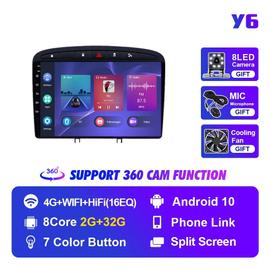 Autoradio Android 10, Navigation GPS, lecteur multimédia, stéréo