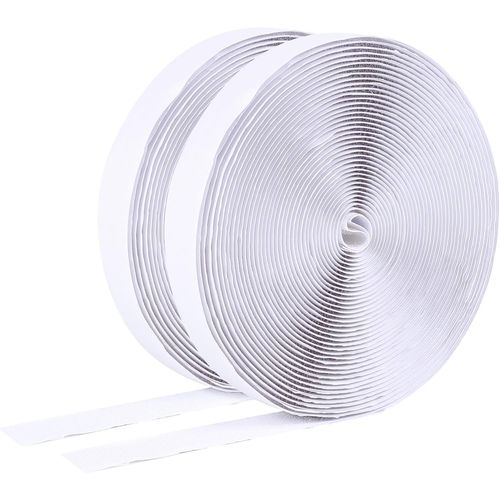 YEMAESRE-Scratch Autocollant Double Face 10M Bande Scratch Adhésive 20Mm Rubans Adhésifs Rouleau Scratch Autocollant Pour Moustiquaire Double Face Scratch Pour Ménage Bricolage Et L'Artisanat (Blanc)