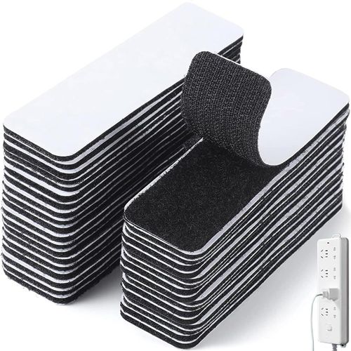 Yemaesre-Scratch Autocollant Double Face Extra Fort, 48 Pièces Scratch Autocollant 25 Mm X 100 Mm Scratch Autocollant Adhésif À Gratter Double Face Pour La Maison, Le Bricolage Et Lartisanat (Noir)