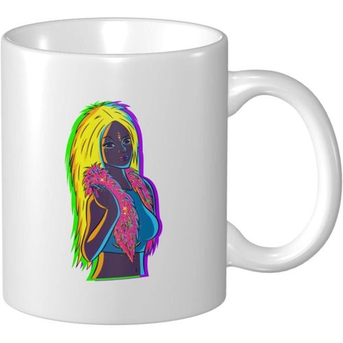 Femme Blonde Portant Une Fabuleuse Tasse A Cafe Python Rose 11 Oz Pour Le Bureau A La Maison Cadeau D'anniversaire Tasse A The