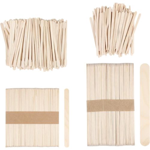 Yemaesre-400 Pièces Bâtons De Cire En Bois Spatules Épilation En Bois Bâtons De Cire Baton Epilatoire Spatules À Cires Pour Épilation Sourcils Lèvres Corps Vi (4 Tailles)