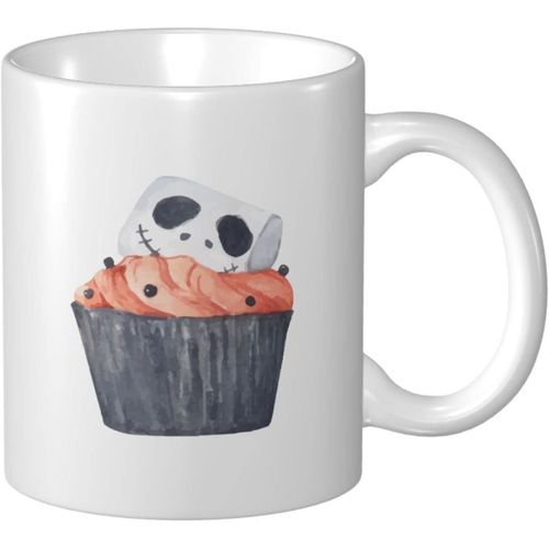 Tasse A Cafe Avec Filet De Crane D'halloween Cupcakes 11 Oz Pour Le Bureau La Maison Cadeau D'anniversaire Tasse A The