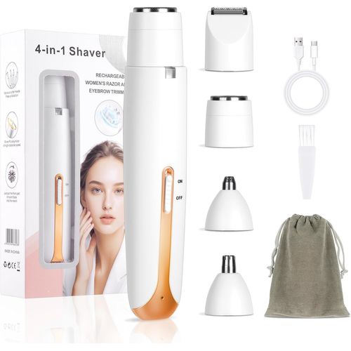 Yemaesre-Rasoir Électrique Pour Femm, 4 En 1 Rasoir Indolore Rechargeable, Tondeuse Femme Indolore, Tondeuse À Poils De Nez, Rasoir Femme Sans Fil Pour La Vi , Bras, Jambes, Aisselles, Bikini