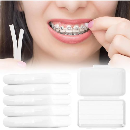 Yemaesre-Cire Orthodontique, Cire Dentaire, Cire Orthodontique Dentaire, Bandes De Cire Dentaire Dentaire Pour Soulager Les Irritations Et Les Douleurs - Blanc Neutre Au Goût,Lot De 5/25