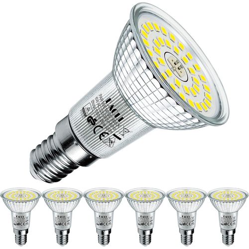 Anwxai-Ampoule Led E14 Blanc Froid 6w Remplace Incandescence Halogène 100w,Lot De 6. 820 Lumens 6000k Non Dimmable,Éclairag Sans Scintillement,Large Faisceau 120° Spot,R50 Lampe À Réflecteur