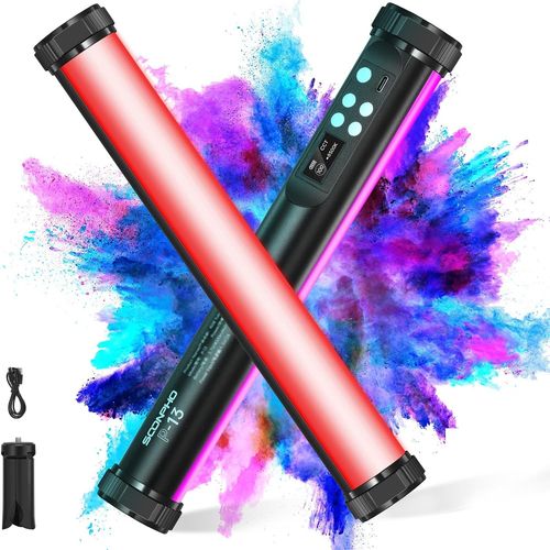 anwxai-Tube Led Batterie Video Eclairage Rgb Portable Avec Batterie 4000Mah,Rgb Tube Video Cri 97+,2500K-8500K,Luminosité Ajustable +21 Effets Pour Tiktok,Youtube