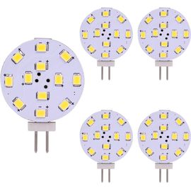 anwxai-Lampadina LedG4,Equivalente Da 35 Watt,Disco Led Bi-Pin,Pin Laterale Jc,12V-24V Ac/Dc Low Volt,Cri> 85,350 Lumens,Pack 5(White)