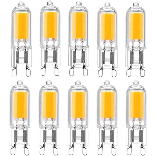 Anwxai-Lot De 10 Ampoules Ledg9,25 W Lampe 3000k Blanc Chaud 250 Lumens,Équivalent Ampoule Incandescente De 25w,360°Angle De Faisceau,Ac 220-240v,Non Réglable
