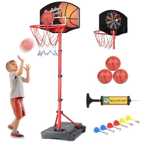 KAMDHENU Panier de basket-ball pour enfants avec cible 2 en 1 réglable en  hauteur 1 à 1,9 m, panier de basket-ball portable pour activités  intérieures et extérieures pour enfants de 3 à 8 ans