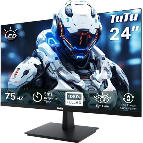 anwxai-Écran Pc 24 Pouces Sans Bordure Full Hd Led Moniteur Pc Vga Hdmi 75Hz Va Panel Écran Ordinateur Travail Moniteur Soin Des Yeux Anti-Scintillement