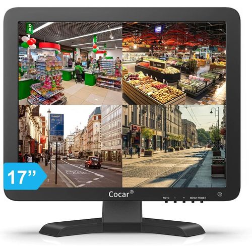 anwxai-17 Pouces Cctv Moniteur,Lcd Hd Ecran De Video Surveillance,Avec Bnc/Vga/Hdmi/Av Haut-Parleur Intégré Usb Lecteur Pour Pc/Dvd/Domicile/Magasin Caméra Système De Surveillance De La Sécurité(1280X1024)