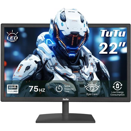 anwxai-Écran Pc 22 Pouces Bureautique Full Hd Led 75Hz Moniteur Pc Vga Hdmi Écran Ordinateur De Bureau 5Ms Soin Des Yeux Anti-Scintillement Travail