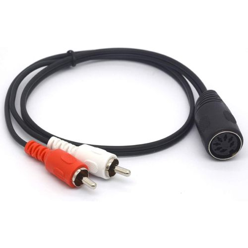 anwxai-Câble Adaptateur 7 Broches Din Vers Rca,Fiche Midi Femelle 7 Broches Vers 2 Rca Mâles Adaptateur Audio Pour Systèmes Stéréo Naim,Quad(50cm)