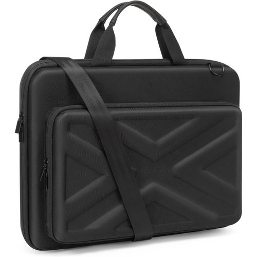 anwxai-Sacoche Ordinateur Portable De Coque Rigide Homme Femme,Pochette Ordinateur 17 Pouces Compatible Avec Macbook/Hp,Sac Pc Portable 17,3 Pouces Avec Poche Avant&Bandoulière,Noir