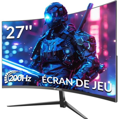 Anwxai-Moniteur De Jeu Incurvé 27"",Écran Va 180 Hz/200 Hz Fhd 1080p 1500r,1 Ms(Gtg) Avec Freesync,Faible Flou De Mouvement,Displayport,Hdmi,Prise En Charge De L'installation Murale-Noir