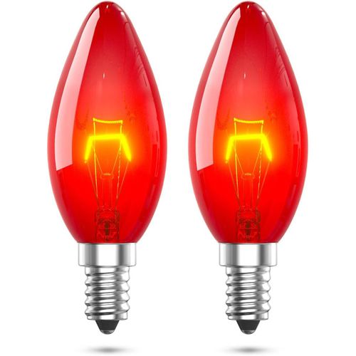 anwxai-Ampoule Rouge E14 26W,Ampoule Colorée Rouge E14 C35 Dimmable Ampoule Bougie Rouge Lampe Décorative En Verre Rouge Ac 220-240V Pour Lustre Halloween Noël Décoration Ambiance Éclairage,Lot De 2
