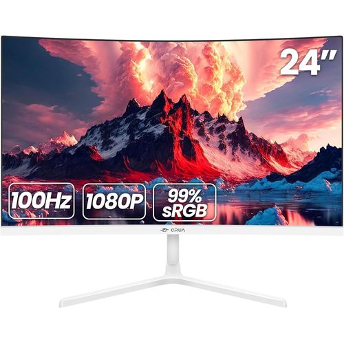 anwxai-24"" 100 Hz Moniteur De Jeu Incurvé De,Full Hd 1080P 2800R Sans Cadre,Gtg 1 Ms Avec Freesync,Faible Flou De Mouvement,Soin Des Yeux,Vesa,Hdm¿